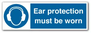 Ear protection must be worn